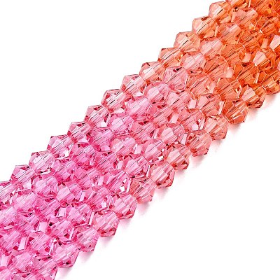 Gradient Color Baking Paint Glass Bead Strands X1-DGLA-A039-T4mm-A04-1
