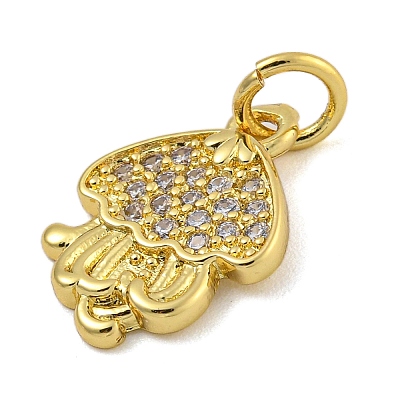 Marine Theme Rack Plating Brass Micro Pave Cubic Zirconia Pendants KK-I718-28G-04-1