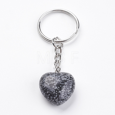 Natural Snowflake Obsidian Keychain KEYC-F019-02A-1