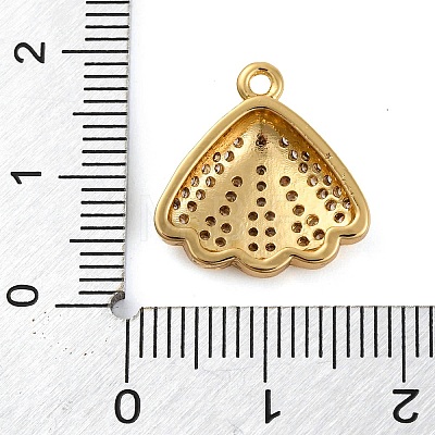 Rack Plating Brass Micro Pave Cubic Zirconia Pendants KK-Z070-09G-1