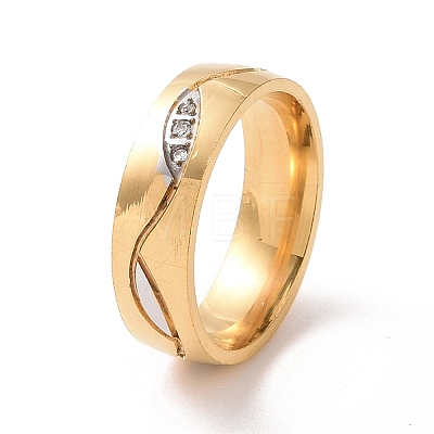 Crystal Rhinestone Leaf Wrap Finger Ring RJEW-I089-48A-1