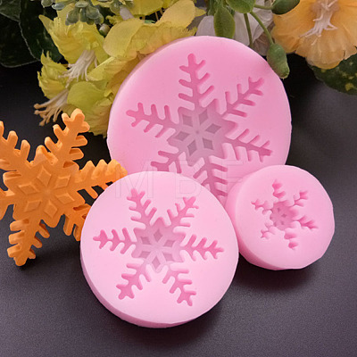 Snowflake Shape DIY Food Grade Silicone Molds AJEW-P046-34-L-1