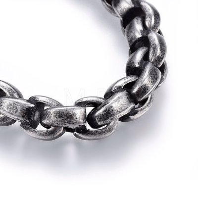 304 Stainless Steel Box Chain Bracelets BJEW-L631-26AS-1