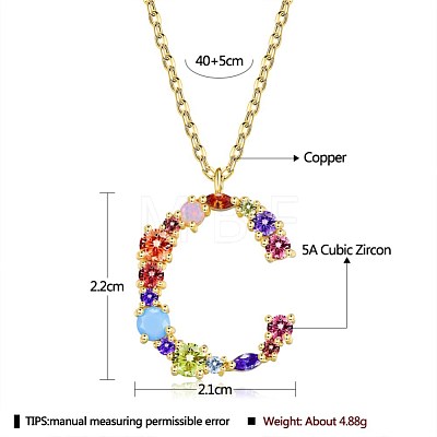 Brass Micro Pave Cubic Zirconia Pendant Necklaces NJEW-BB67040-C-1