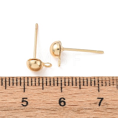 Brass Stud Earring Findings KK-G604-01G-02-1