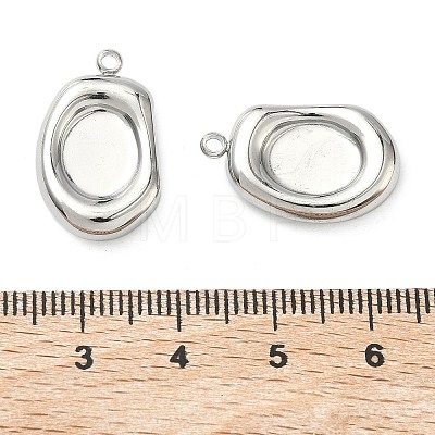 304 Stainless Steel Pendant Cabochon Settings STAS-C167-07A-P-1