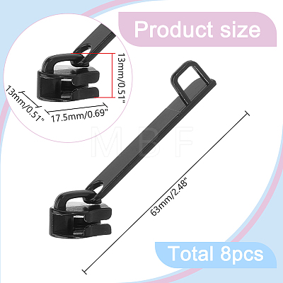 8Pcs Alloy Zipper Pulls FIND-WR0013-15EB-1