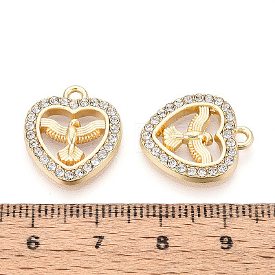 Alloy Rhinestone Pendants FIND-N008-14KCG-1