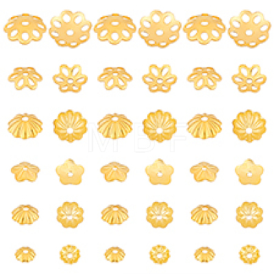 60Pcs 6 Styles 925 Sterling Silver Beads Caps STER-PH0001-76-1