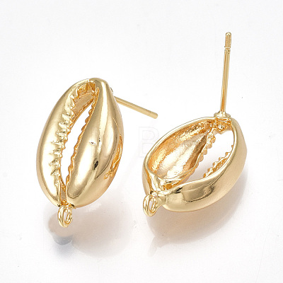 Brass Stud Earring Findings KK-S350-056G-1