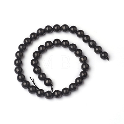 Natural Shungite Beads Strands G-I271-C03-12mm-1