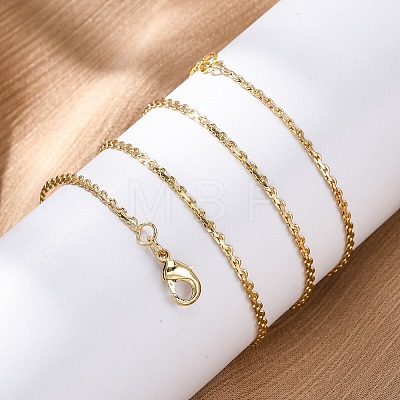 Brass Link Chain Necklaces for Women NJEW-D302-13G-1