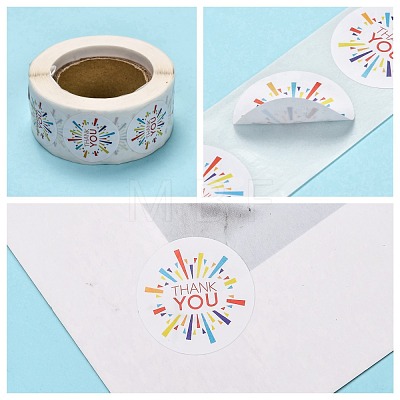 1 Inch Thank You Self-Adhesive Paper Gift Tag Stickers DIY-E027-A-11-1