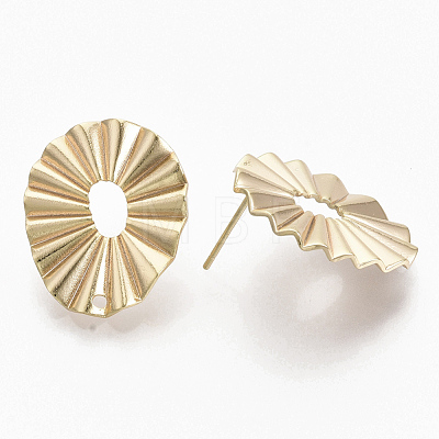 Brass Stud Earring Findings KK-T056-15G-NF-1