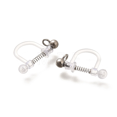 201 Stainless Steel Clip-on Earring Settings STAS-F311-15P-1