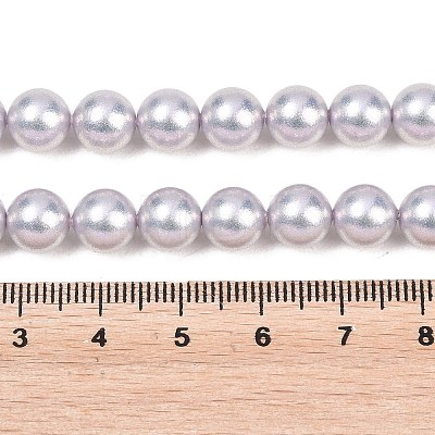 Frosted Glass Pearl Beads Strands GLAA-A044-08A-10-1
