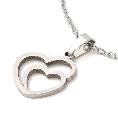 306 Stainless Steel Pendant Necklace for Women NJEW-Q772-01P-02-1
