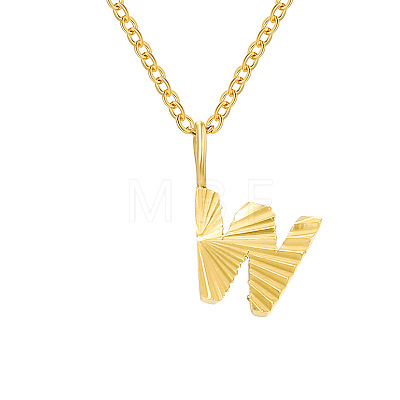 Personalized Stainless Steel Textured Alphabet Initial Pendant Necklaces for Women Men RF0956-23-1