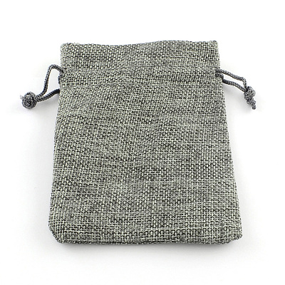 Polyester Imitation Burlap Packing Pouches Drawstring Bags LS-X-ABAG-R005-17x23-04-1
