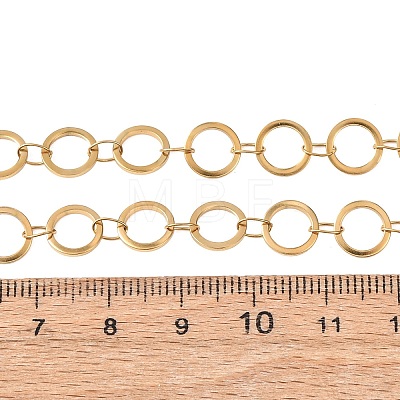 304 Stainless Steel 8MM Ring Link Chain Necklaces NJEW-P343-01B-G-1