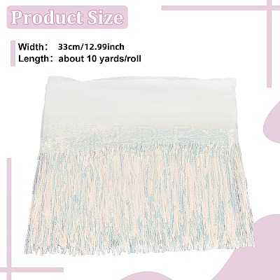 10 Yards Beading Sequins Polyester Tassel Ribbons SRIB-WH0026-12C-1