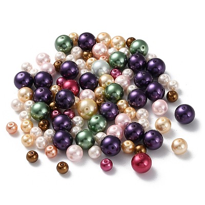 Eco-Friendly Dyed Glass Pearl Round Beads HY-X0006-1
