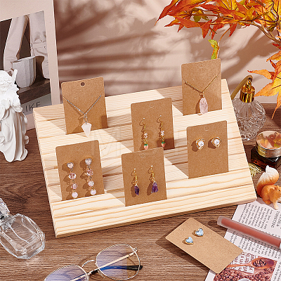 Fingerinspire 7-Slot Rectangle Wooden Place Earring Display Stands ODIS-FG0001-67C-1