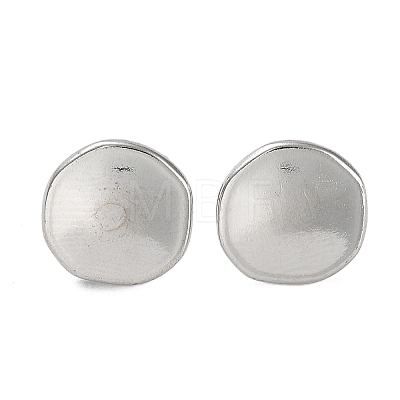 304 Stainless Steel Flat Round Ear Studs for Women EJEW-P234-13P-1