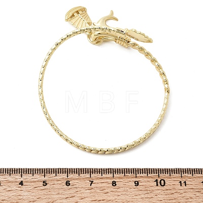 Brass Micro Pave Clear Cubic Zirconia Cuff Bangles BJEW-F526-04G-1