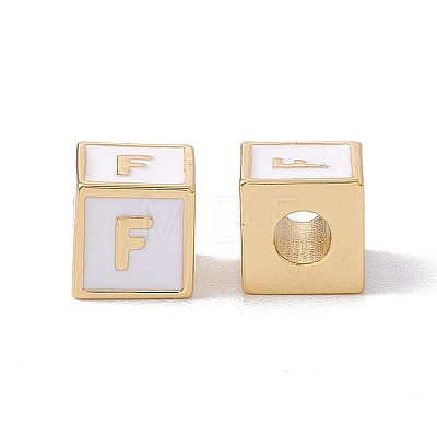 Rack Plating Brass Enamel Beads KK-B060-04G-04F-1