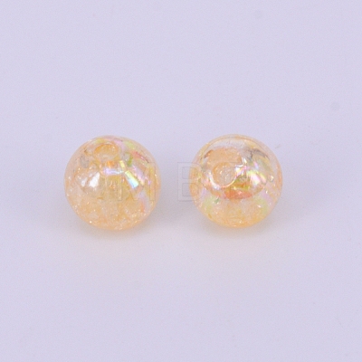 Electroplate Crackle Acrylic Beads CCG-WH0001-8mm-08-1