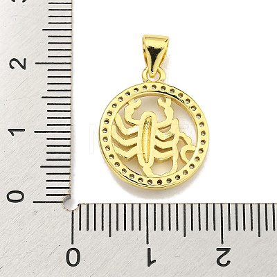 Brass Micro Pave Cubic Zirconia Pendants KK-K354-03G-05-1