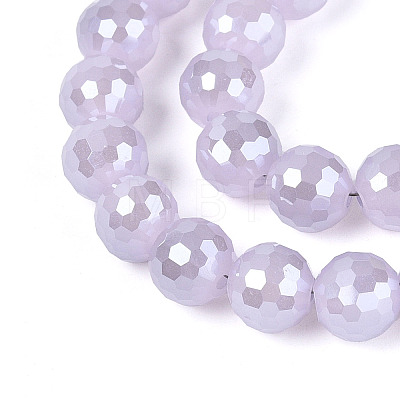 Electroplate Opaque Solid Color Glass Beads Strands GLAA-TAC0009-05B-02-1