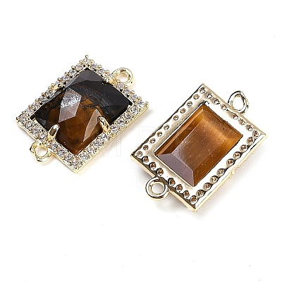 Natural Tiger Eye Faceted Rectangle Links G-I375-07G-10-1