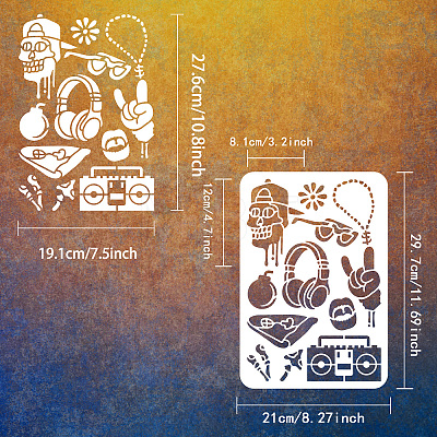 Plastic Drawing Painting Stencils Templates DIY-WH0396-239-1