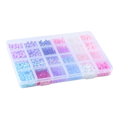 120G 24 Style Transparent & Opaque Acrylic Beads OACR-FS0001-21-1