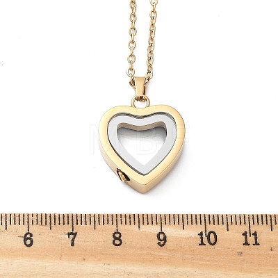 304 Stainless Steel Heart Urn Ashes Necklaces STAS-Z106-09G-03-1