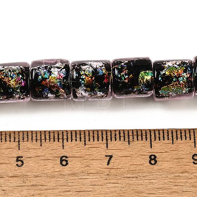 Handmade Dichroic Foil Glass Beads Strands DICH-U001-09H-1