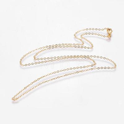 Eco-Friendly Rack Plating Brass Chain Necklaces MAK-G002-09G-FF-1