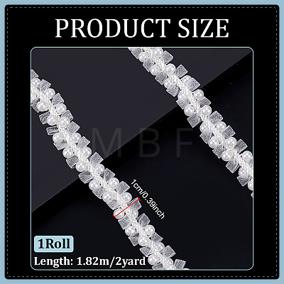 2Yards Polyester with Plastic Pearl Beaded Trim for DIY Sewing Craft OCOR-PH0036-53B-1
