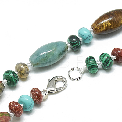 Natural & Synthetic Gemstone Beaded Necklaces NJEW-S388-28-1