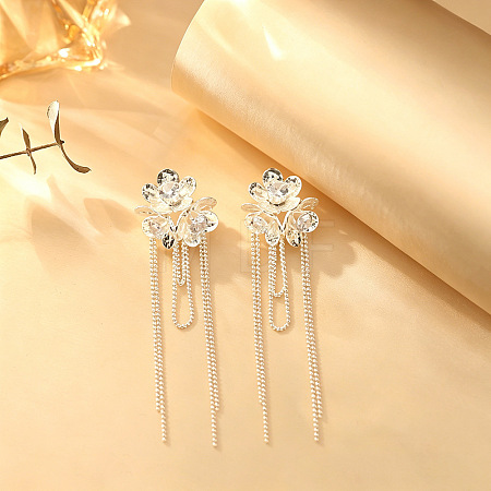 Brass Micro Pave Cubic Zirconia Stud Earrings for Women WG5853B-04-1