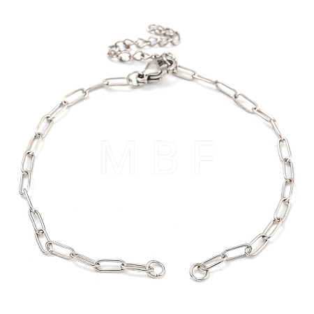Tarnish Resistant 304 Stainless Steel Paperclip Chains Bracelet Making AJEW-P119-03P-1