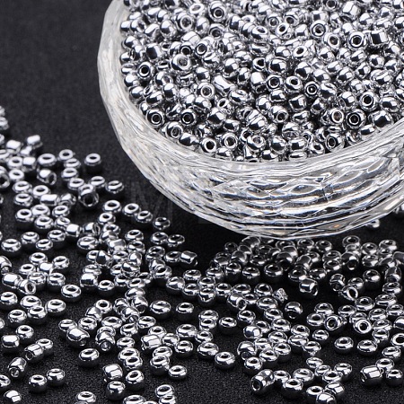 8/0 Electroplate Glass Seed Beads SEED-Q004-02-1