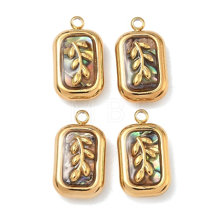 304 Stainless Steel Shell Pendants STAS-F345-01F-G-1