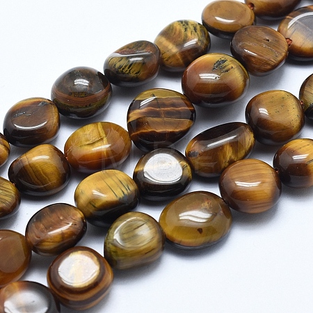 Natural Tiger Eyes Beads Strands G-E483-52-1
