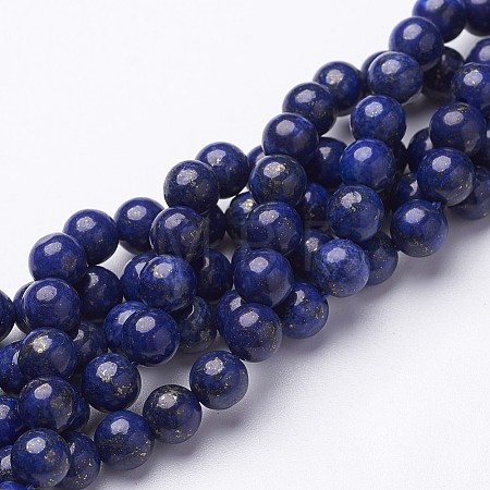 16 inch Grade A Round Dyed Natural Lapis Lazuli Beads Strand GSR6mmC123-1