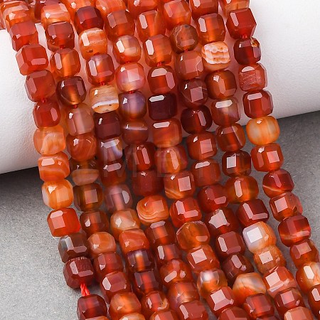 Natural Banded Agate/Striped Agate Beads Strands G-G005-B02-01A-1