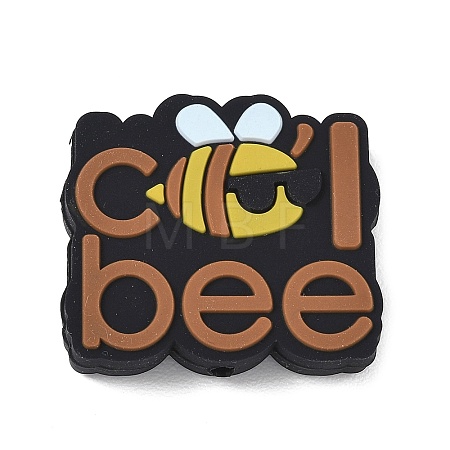 Bees Themed Food Grade Eco-Friendly Silicone Focal Beads SIL-L008-02D-1