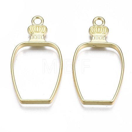 Rack Plating Alloy Bottle Open Back Bezel Pendants PALLOY-S047-31E-FF-1